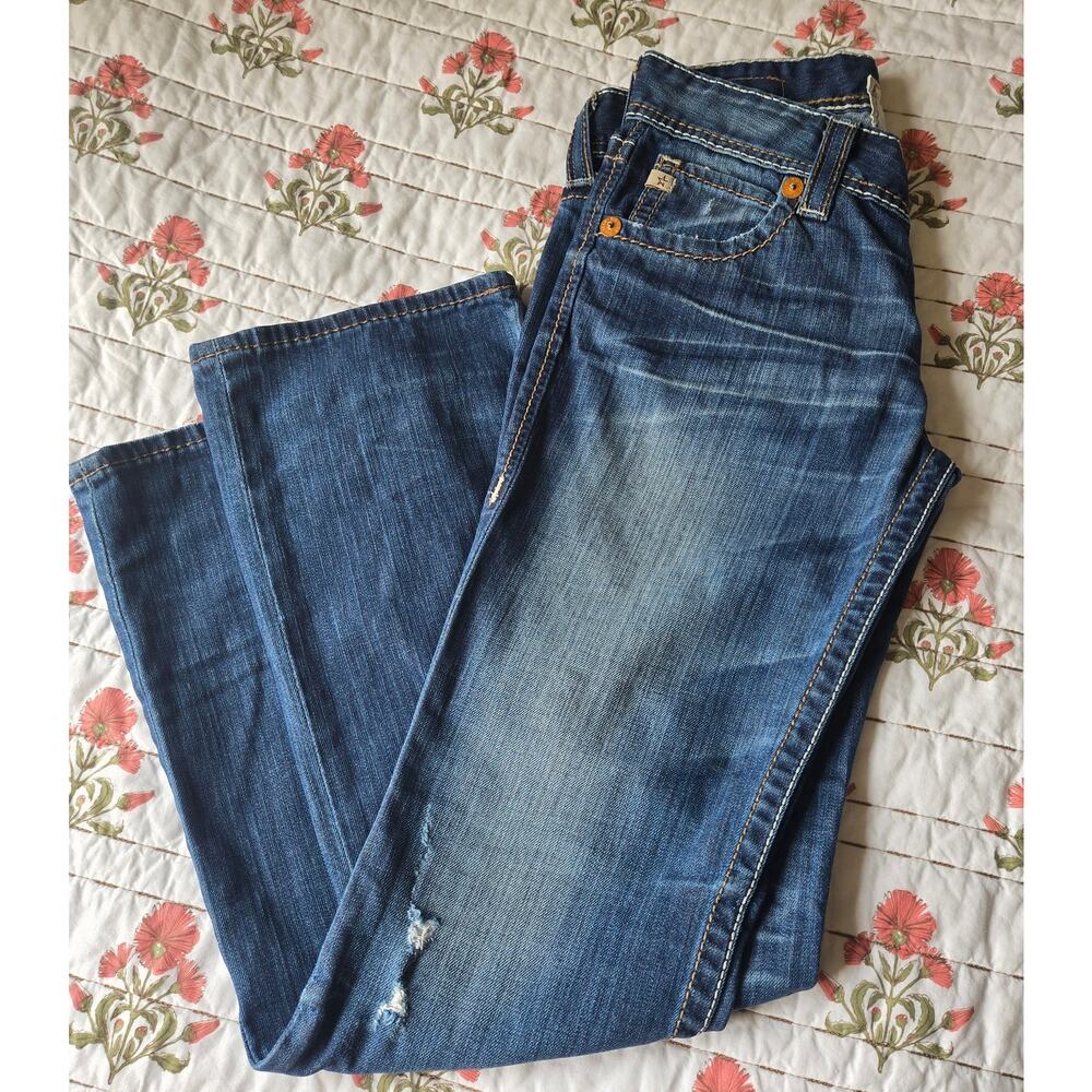 Western Vintage Style Riding Big Star Sophie Boot Cut Blue Women's Jeans 30R - Picture 3 of 11